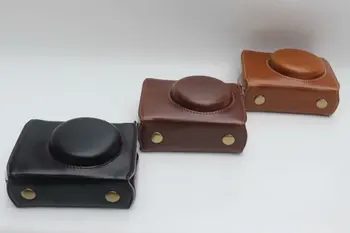 

New Camera Bag Case For Panasonic For Lumix L-X10 LX10 PU Leather Cover Color Black/Brown+Shoulder Strap