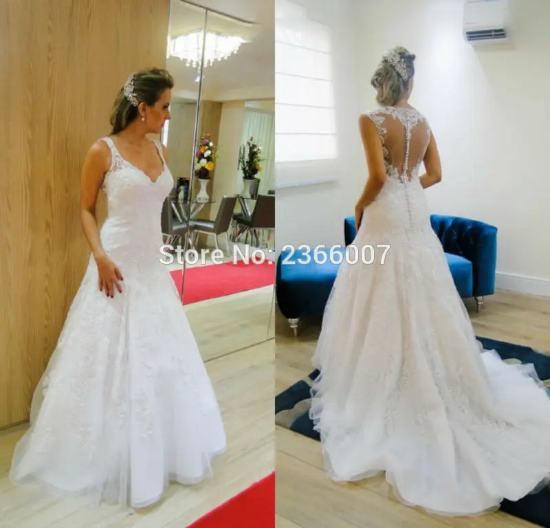 HS239 vestido де noiva 2017 Русалка свадебное платье плюс размер Spaghtti Ремень Длинный шлейф