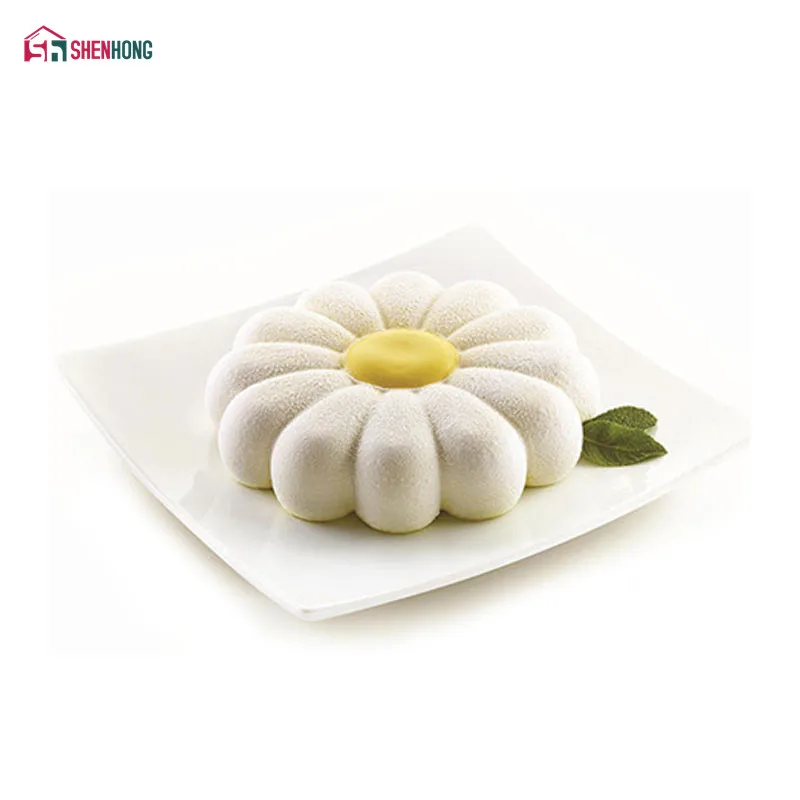 

SHENHONG Sun Flower 3D Mousse Cake Moulds For Ice Creams Chocolates Cake Mold Pan Bakeware Geometric shapes HomeMade Home Party