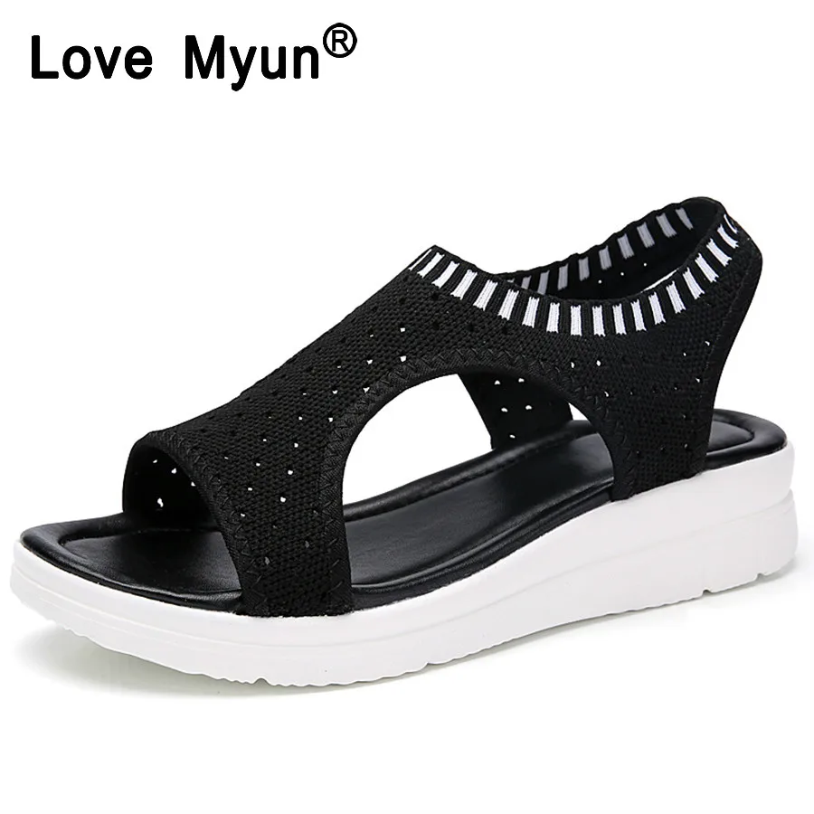 

Fashion Women Sandals for 2019 Breathable Comfort Shopping Ladies Walking Shoes Summer Platform Black Sandal Shoes Women 15
