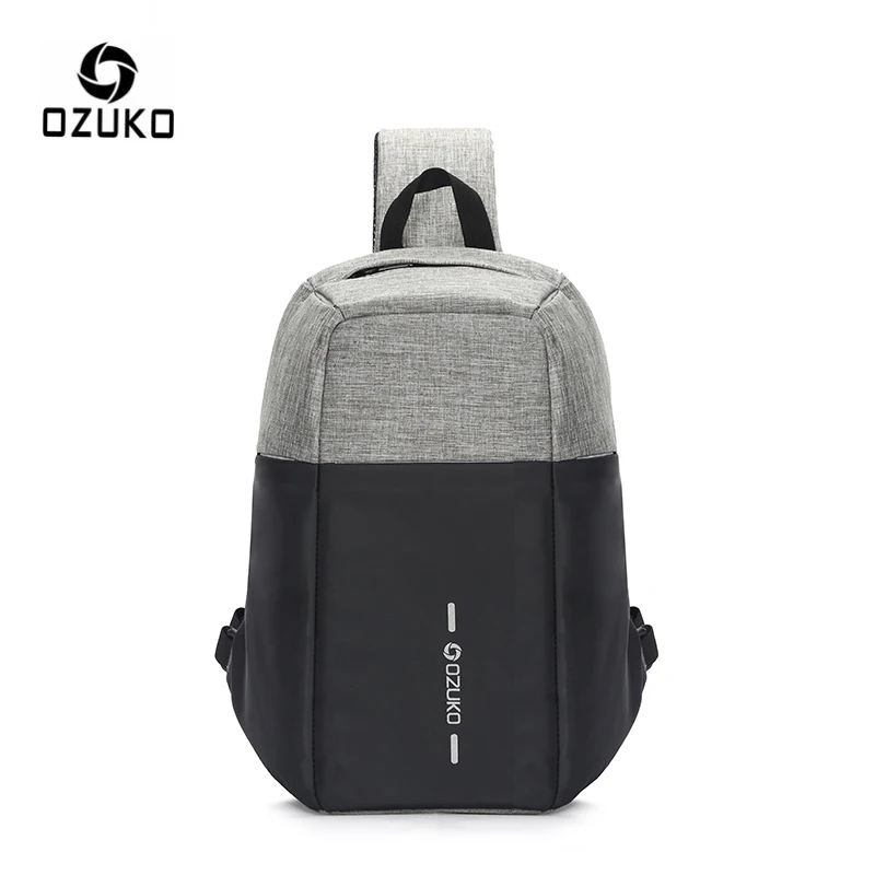 

OZUKO Anti theft Crossbody Bags for Men Casual Splashproof Sling Messenger Bag Male USB Shoulder Bag iPad Chest Bag for Teenager