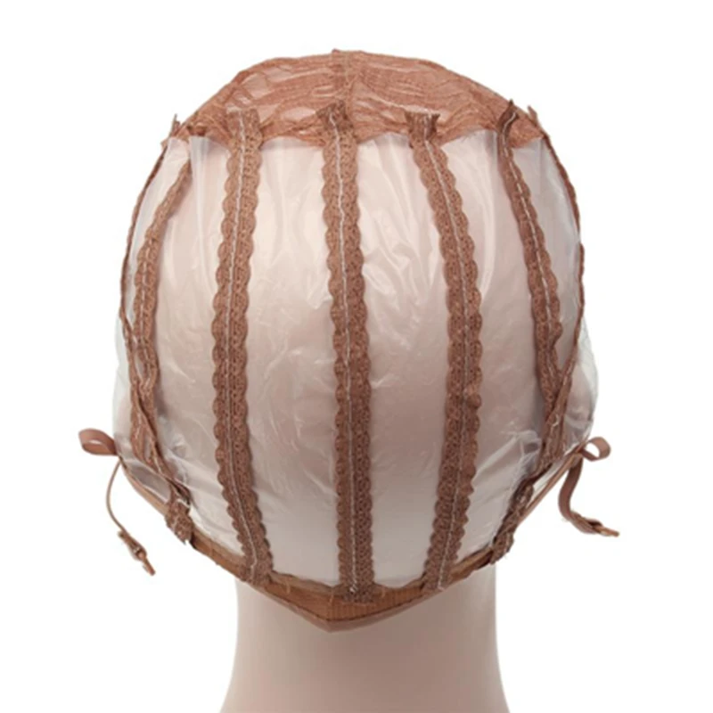 4 Colors Adjustable Strap Hair Net Lace Wig Cap Hairnet Top Stretch Mesh Caps Weaving Cap For Making Wig For Women Men