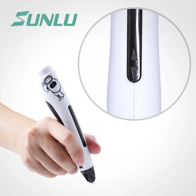 Cheap free ship White Color 3D Printing Pen For Gift SUNLU Original Manufacture One Button Operation With3d handle stencils 