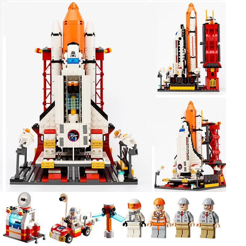 

Aerospace Building Blocks Kid Enlighten Block Space rocket Launch center Building Blocks compatible Legoe Toys For Kids