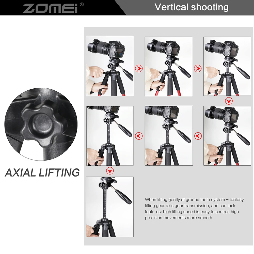 ZOMEI Q111 Профессиональный портативный дорожный алюминиевый штатив для камеры и панорамная головка для SLR DSLR цифровой камеры