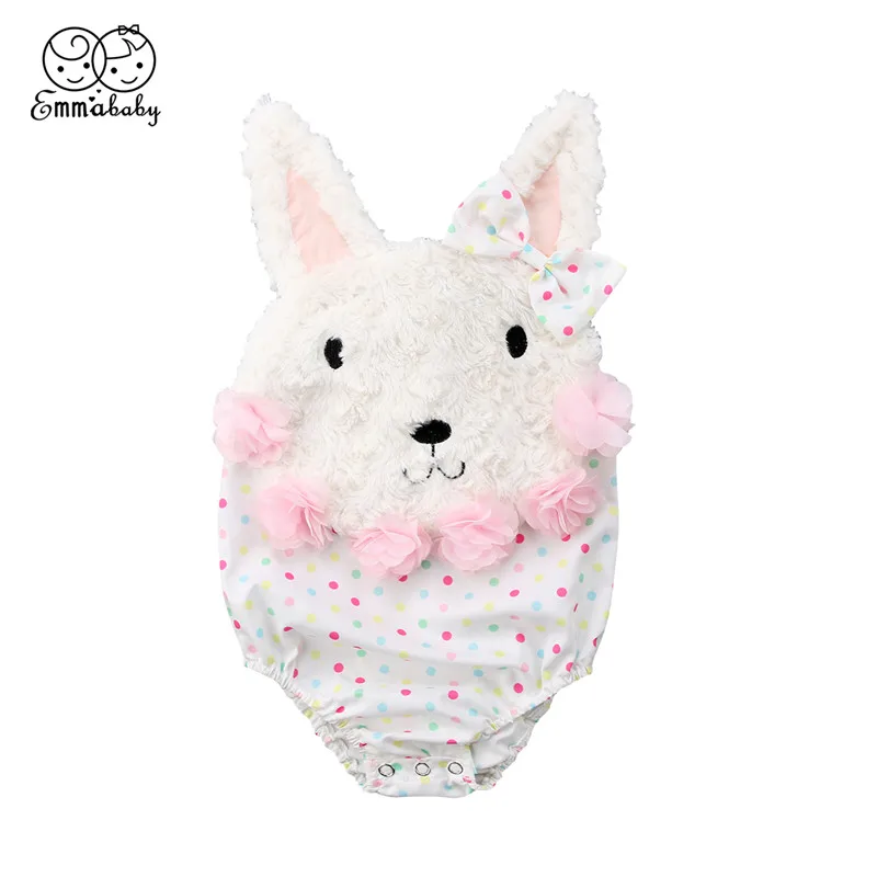 Emmababy/модный костюм для новорожденных девочек на лето с кроликом из