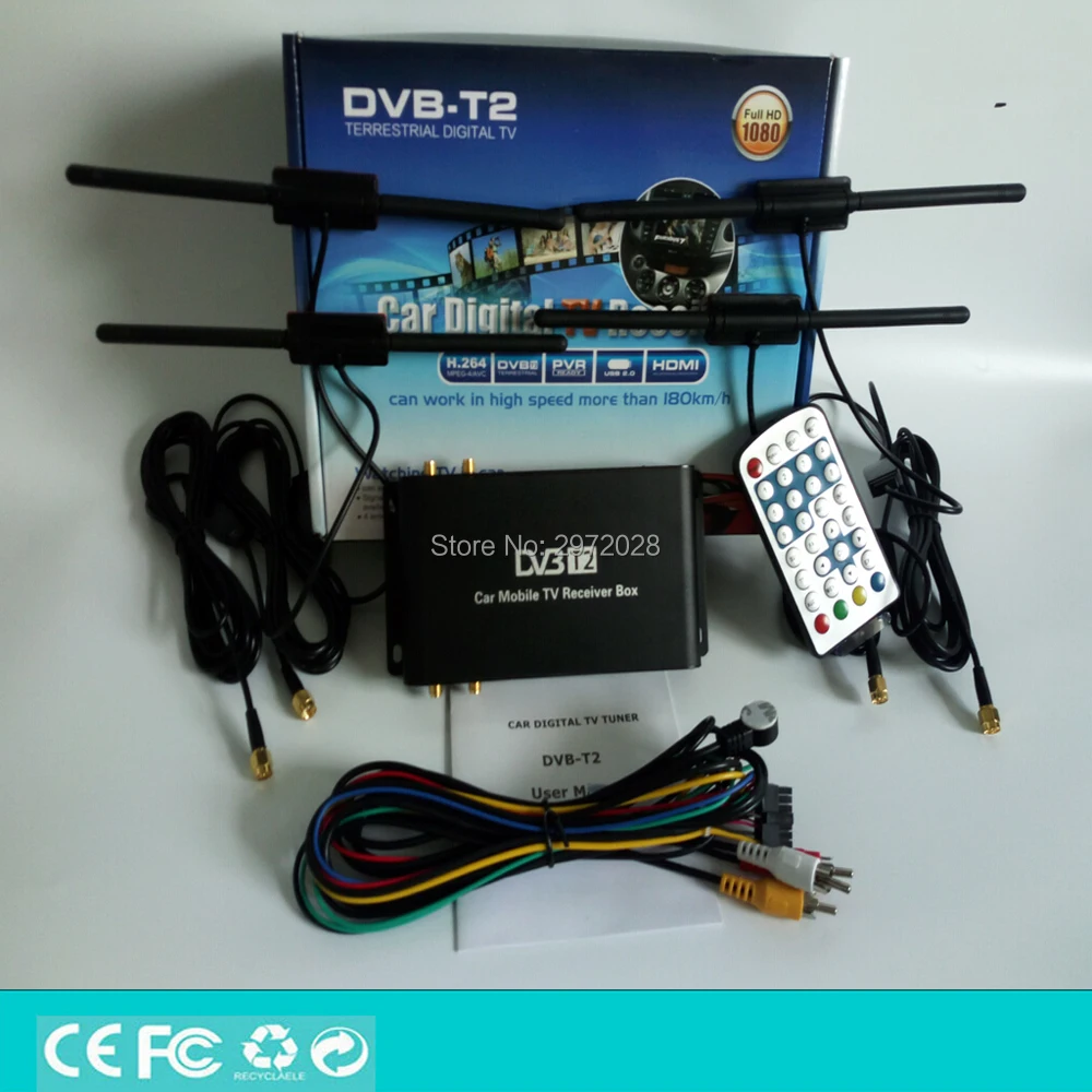 HD Автомобильный цифровой ТВ ресивер USB HDMI MPEG4 MPEG2 четыре тюнера H.264