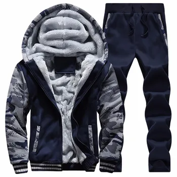 

Winter Casual Men Tracksuit 2018 New Arrival Warm Tracksuits SportSet Male Winter Thick Slim Sweatshirts Fit Sets M-4XL
