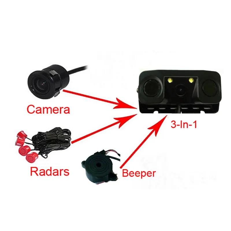 

Car Parking Rear View Camera 2 Sensors Indicator Bi-Bi Alarm Auto Backup Radar