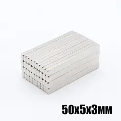 50 шт 50 х 5 х 3 мм Массовая неодимовым прямоугольник магнитов 50 мм x 5 мм х 3 мм N35 редкоземельные элементы NdFeB Прямоугольная кубовидной магнит