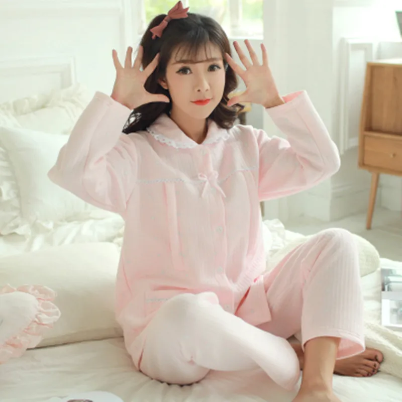 Autumn winter air blanket Pajamas Feeding Home Furnishing Maternal Lactation Month Long Sleeved Suit Maternity Sleepwear Autumn winter air blanket Pajamas Feeding Home Furnishing Maternal Lactation Month Long Sleeved Suit Maternity Sleepwear