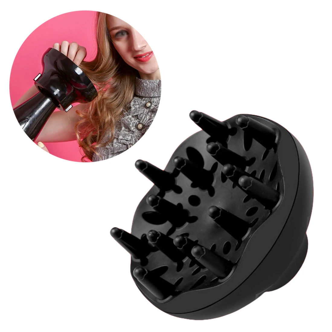 

Black Hair Dryer Accessories Hair Curlers Hair Curling Hair Diffuser Professional Shaping Tools Accessaries