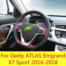 Кожаный чехол на руль ручной работы, чехол на руль, автомобильные аксессуары для Geely Atlas Emgrand X7 Sport