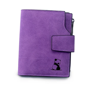 

Upset Sad Cute Little Panda Wallet Women Zip Coin Pocket purse Sweet Lady Short Clutch Card Holders Hasp Wallet female Purse