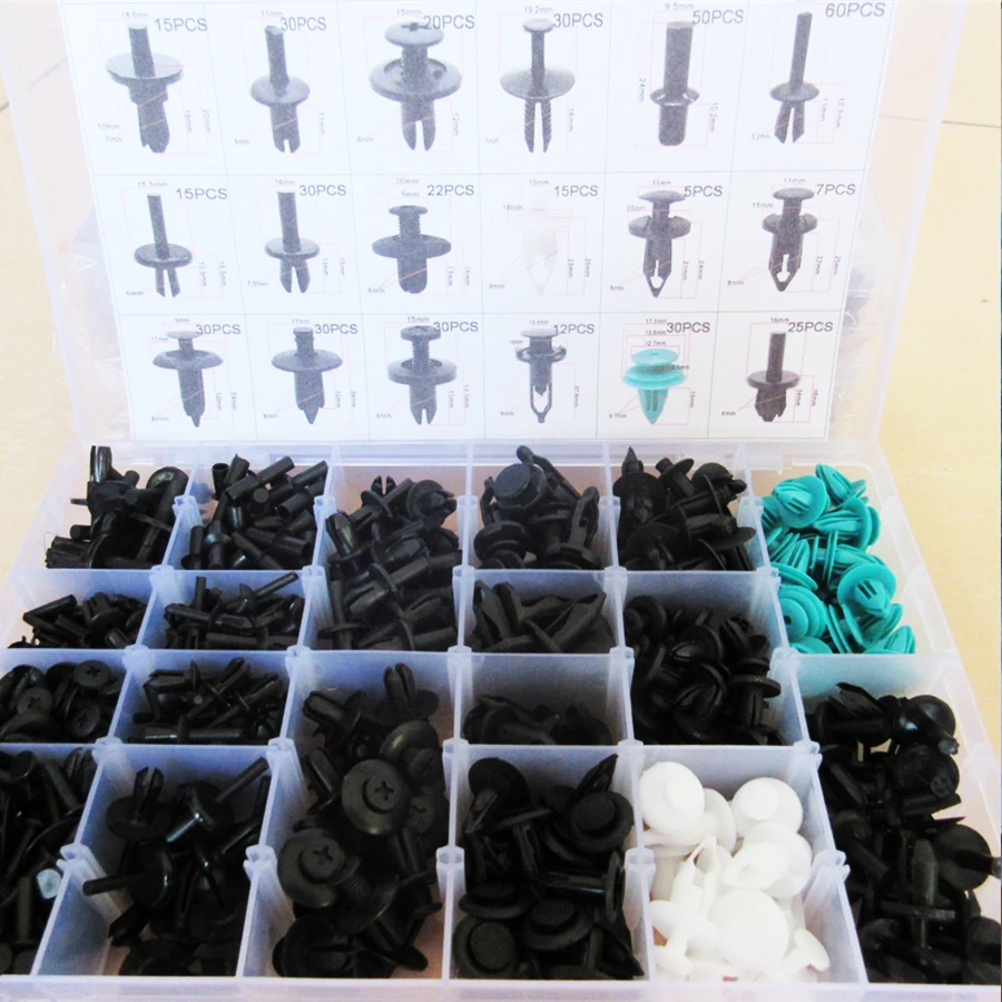 

456Pcs/Set 18 Size Auto Car Fastener Clips Push Pin Rivet Trim Clip Panel Body Interior Assortment With Box