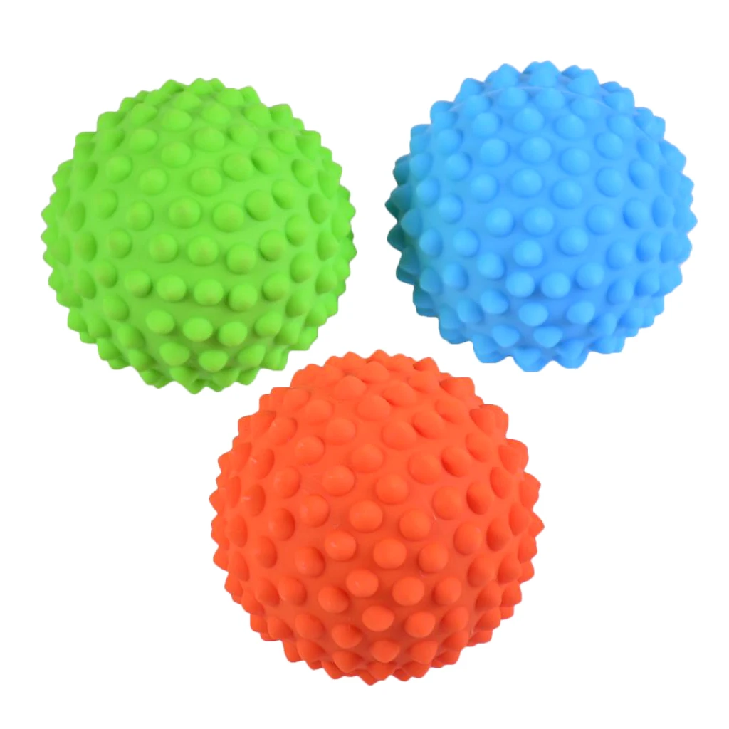 9cm Spiky Hard Massage Ball Roller Plantar Fasciitis Reflexology Body Stress Relief - Fatigue Relief - with a Bag