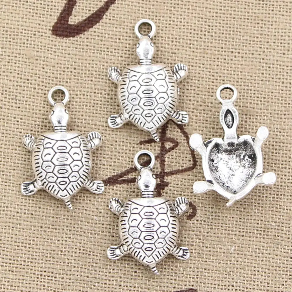 

20pcs Charms tortoise turtle sea 22x14mm Antique Silver Plated Pendants Making DIY Handmade Tibetan Silver Jewelry