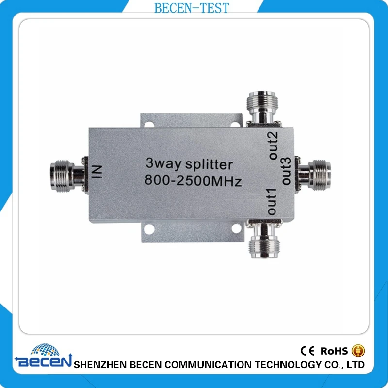 

3Way Power Splitter 800-2500MHz Signal Divider with N Female Connector for Mobile Cell Phone Signal Booster Amplifier