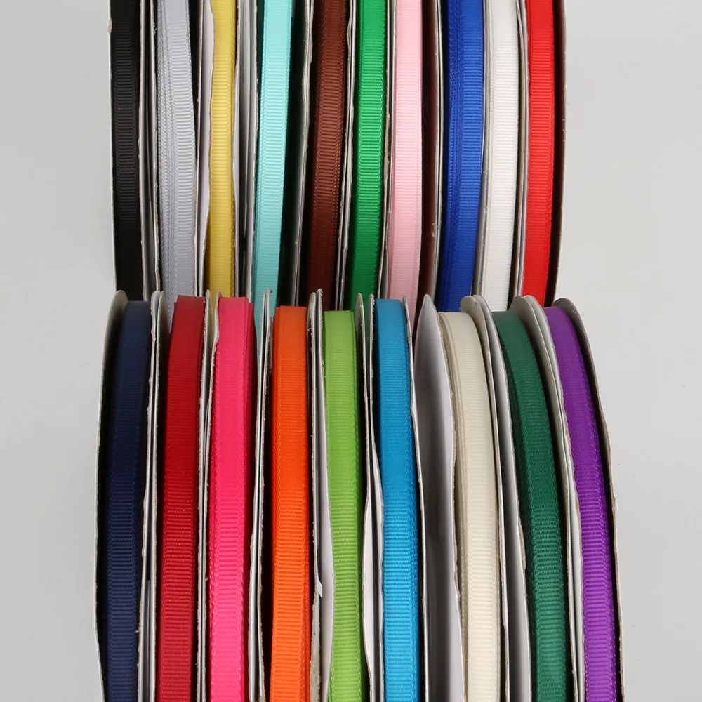 

19 Colors Solid Color 5Yards/Lot 7mm(1/4") Grosgrain Ribbon,Favors Ribbon for Kids Baby Sewing Gift Packing Wedding decor