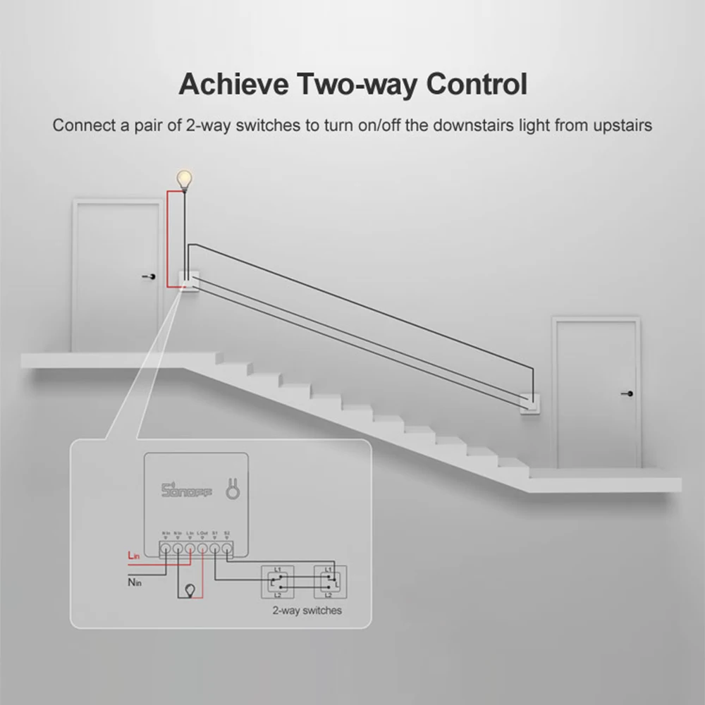 SONOFF мини смарт переключатель WiFi Двусторонняя поддержка DIY модификация умный дом