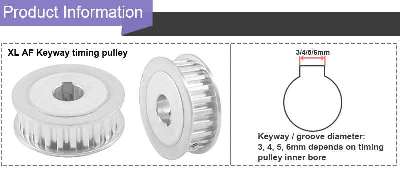 XL AF Keyway pulley info