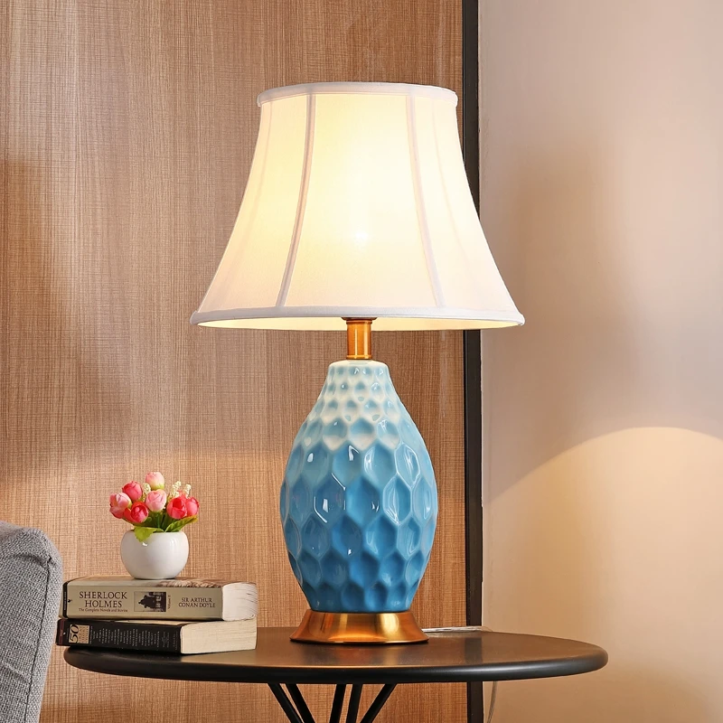 Nordic Minimalist Ceramic LED Table Lamp for Desk Decoration Living Room  Bedroom Bedside Reading Modern Light Fixtures E27 (7)