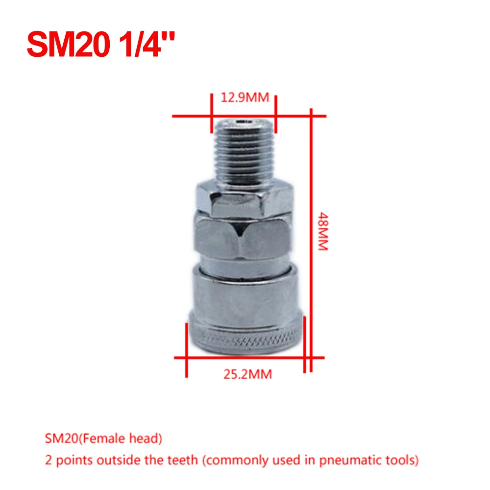 1 шт. SM/PM 20 30 40 мм соединительный шланг Пневматический воздушный компрессор шланг быстроразъемный разъем - Цвет: SM20 Female