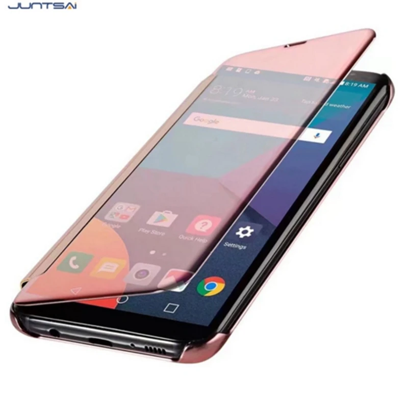 JUNTSAI Clear View Mirror Smart Flip phone Case For huawei