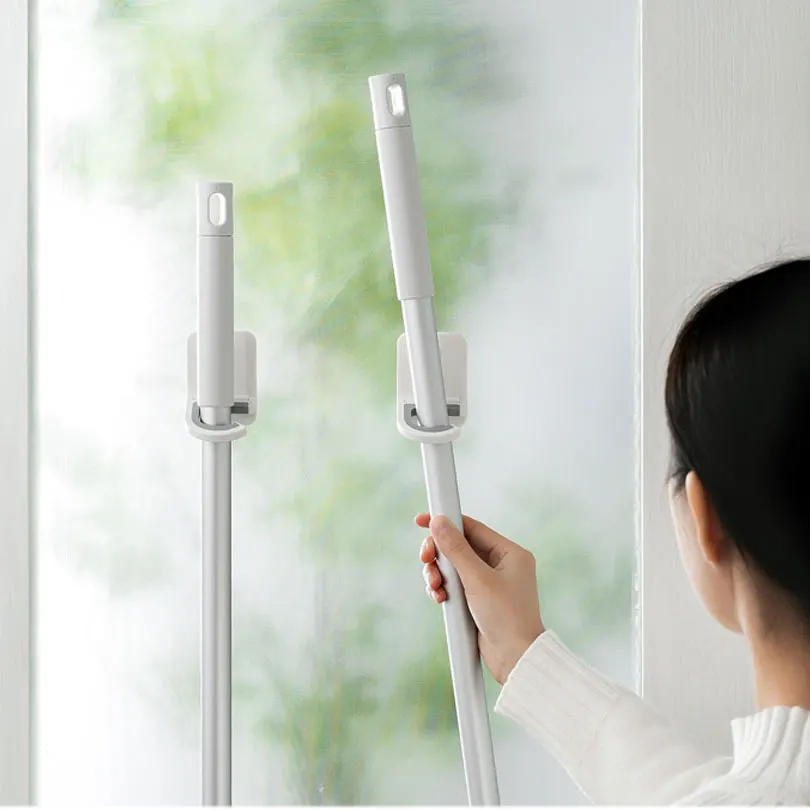 طوي ممسحة هوك لكمة خالية حامل مكنسة ممسحة تخزين رفوف ذاتية اللصق باب هوك ملحقات الحمام الجدار هوك EGN475