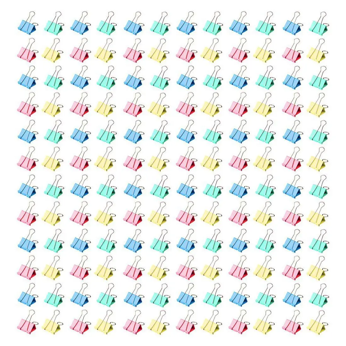 

Colorful Metal Binder Clips, Assorted Colors and size 3/4-Inch, 144x Clips