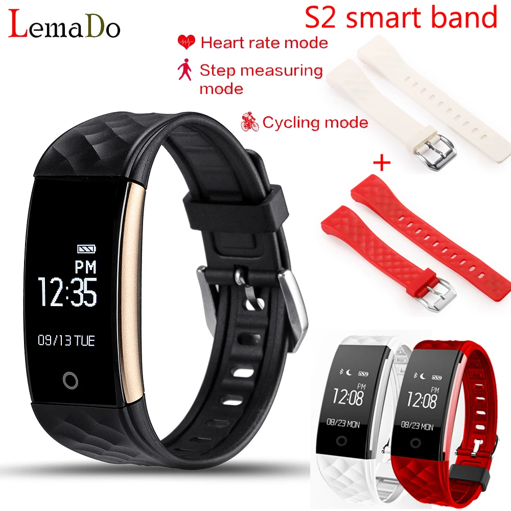 Lemado S2 Bluetooth Smart Band Wristband Heart Rate Monitor IP67 Waterproof Smartband Bracelet For Android IOS