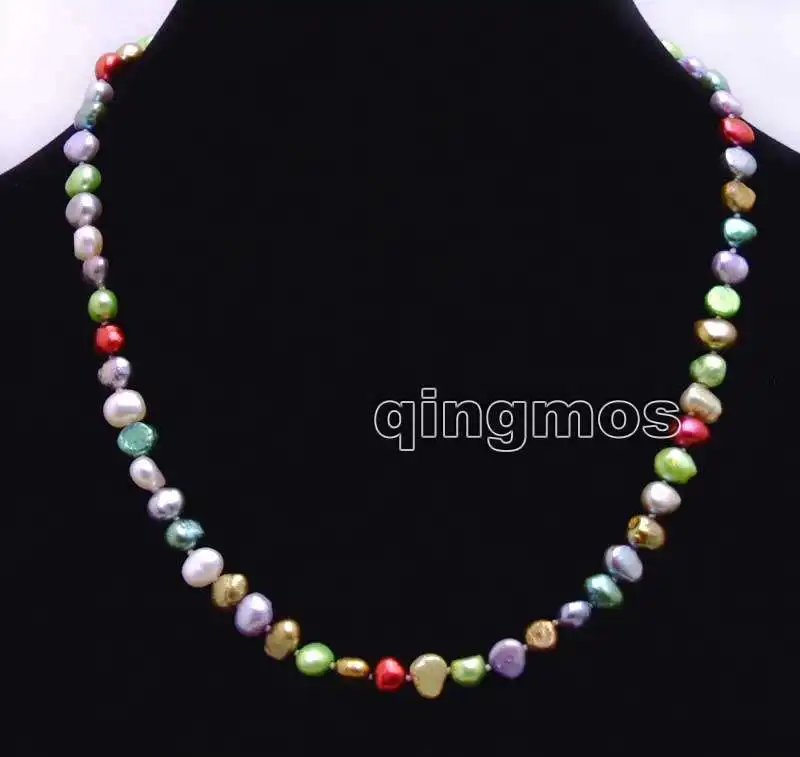

Natural 6-7mm Multicolor Baroque Freshwater Pearl Necklace 17''-nec6247 wholesale/retail Free shipping