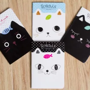 1 шт. канцелярский свежий Kawaii Cat блокнот школьные принадлежности небольшой Бумага