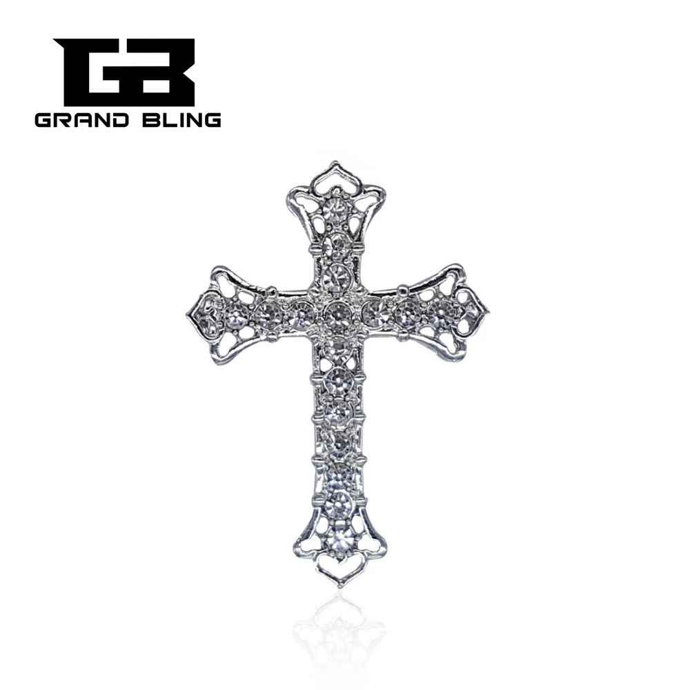 

Christian Jesus Brooches Crystal Rhinestone Cross Brooch Pin