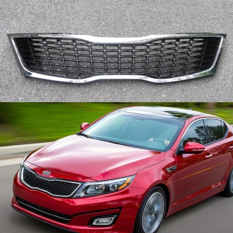 

1Pcs Honeycomb Chrome Front Bumper Upper Grill Grille Insert for Kia Optima K5 2014-2015