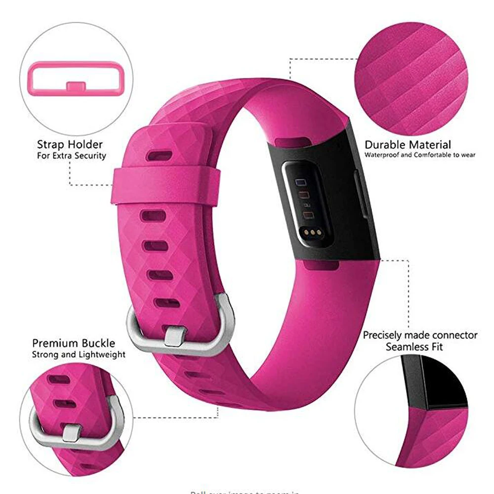 Strap for Fitbit Charge 3 Silica Strap Replacement Wrist Belt Sports Strap for Fitbit Smart Watch Band Accessories Strap D18 Strap for Fitbit Charge 3 Silica Strap Replacement Wrist Belt Sports Strap for Fitbit Smart Watch Band Accessories Strap D18