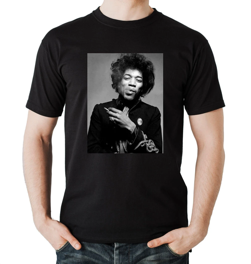 

Hendrix Smoking T Shirt Black Jimmy Woodstock Cobain Morrison Kurt Jim