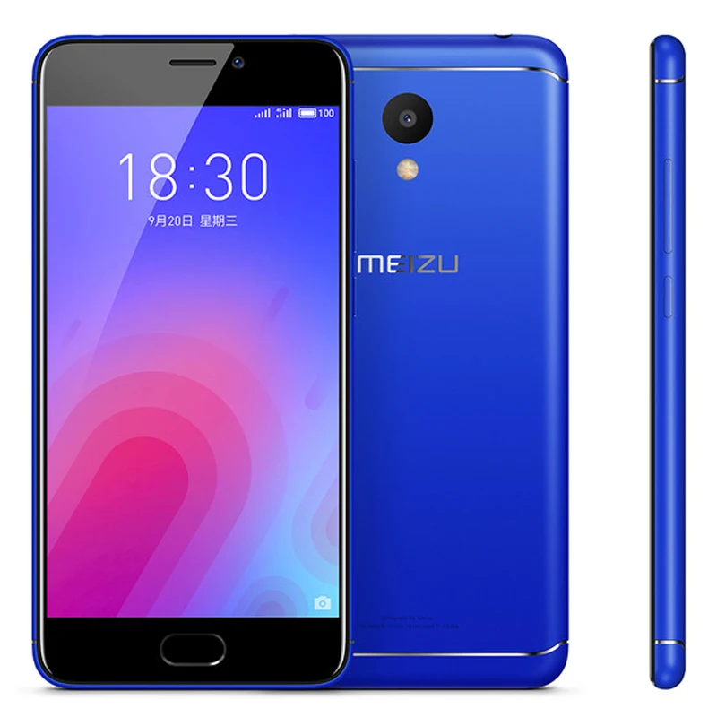 Meizu M6, 2 ГБ, 16 ГБ, мобильный телефон, 5,2 дюймов, 1280x720, экран MTK6750, четыре ядра, 13 МП, камера f/2,2, 3070 мАч, отпечаток пальца, Android 7,0