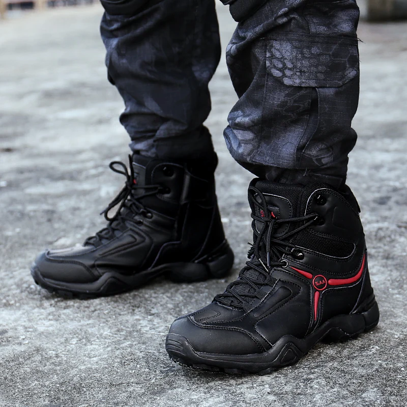 Весенние мужские качественные брендовые военные ботинки; тактические военные ботинки для пустыни; армейские рабочие ботинки из натуральной кожи; нескользящие ботинки; мужские кроссовки