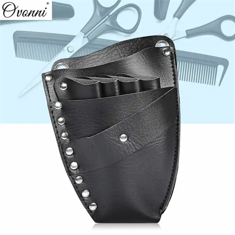 Ovonni Professional Leather Rivet Clips Bag Hairdressing Barber Scissor