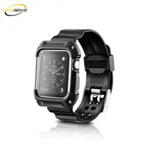 KINGBEIKE Sport Silicone Watchband+Frame For Apple Watch 38mm 42mm iWatch Series 1 2 3 Watches Anti-fall Frame Protective Sleeve