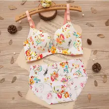 Baharcelin, бесшовный, без косточек, для женщин, молодых девушек, 3/4 чашки, пуш-ап, наборы бюстгальтеров, цветочный принт, винтажный бюстгальтер, Романтичный комплект нижнего белья