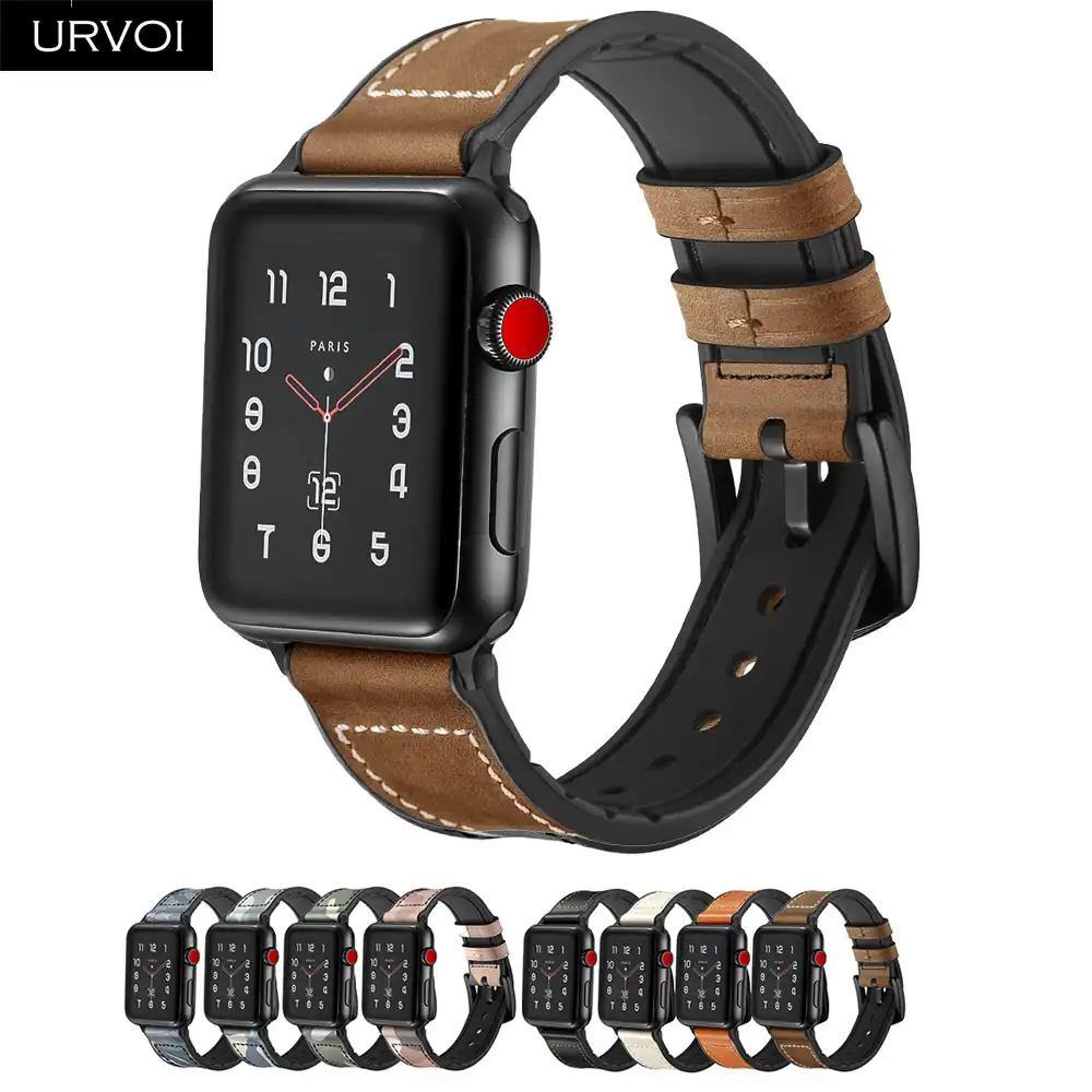 black leather band for apple watch 4
