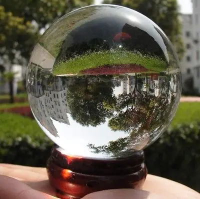 80mm+Stand Asian Rare Natural Quartz Clear Magic Healing Crystal Ball Sphere 