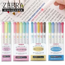 Japanischen Zebra 5 Teile/satz Mildliner Stift Mild Liner Doppel Headed Highlighter Stift Zeichnung Marker Stifte Scribble Kunst Schreibwaren