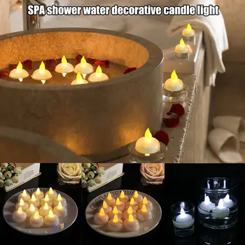 

12pcs Waterproof Candle Light SPA Floating LED Flickering Tea Lights Candles can CSV