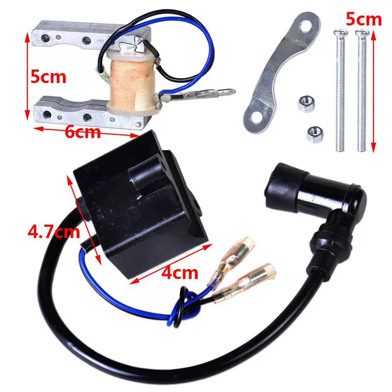 Goedkoop Bobine + Magneto Stator Coil + Sparkplug Voor 49cc 50cc 60cc 80cc 2 Takt Motor Motor Gemotoriseerde Fiets