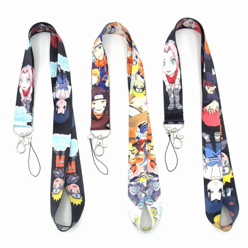 

10 pcs/lot Anime NARUTO Phone Rope Strap Chain Toy Neck Strap Lanyards Badge ID Charm Lanyard Keychain for Gifts
