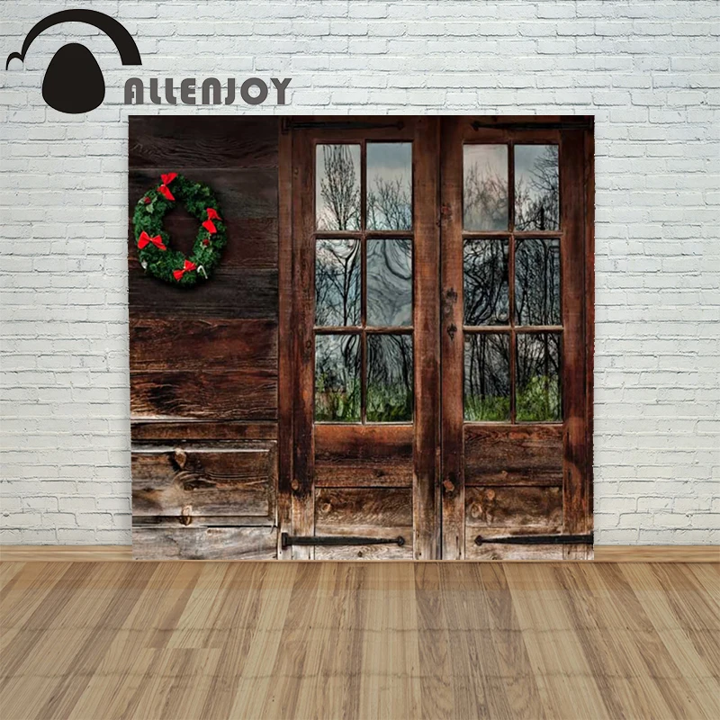 

Background photography studio Christmas Wooden garland retro background for photo shoots studio photographic camera new year