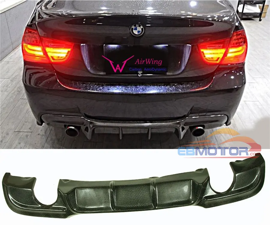 Big Fins Real Carbon Fiber Diffuser For BMW 3-Series 323i 325i 328i 335i Sedan 06-11 B197